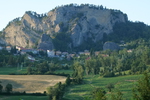 Blick vom Hotel auf Perticara